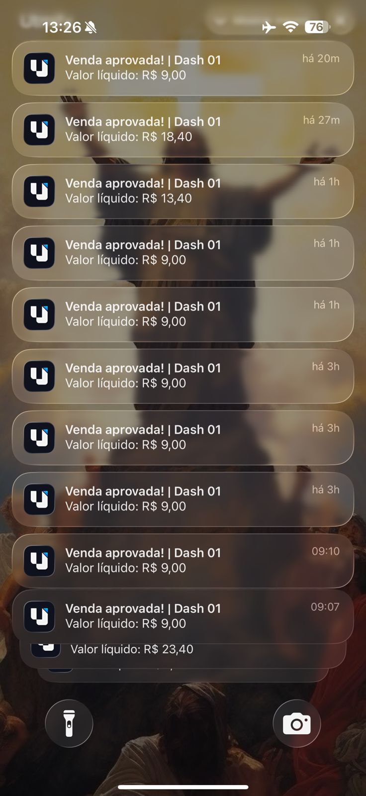 Notificações de vendas